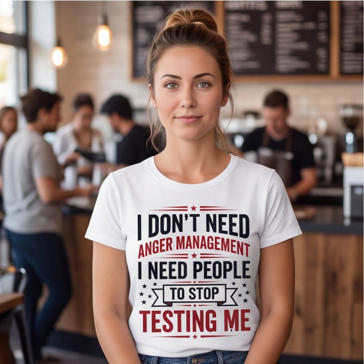 I Don't Need Anger Management Funny Shirt, Sarcastic Gift for Him T-shirt lifestyle photo in White #color:white;