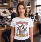 Screaming Internally Opossum Funny Shirt, Gift for Introverts T-shirt lifestyle photo in White #color:white;