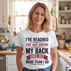 My Back Goes Out More Than I Do Funny Dad Shirt, Over 50 Gift T-shirt lifestyle photo in White #color:white;