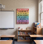 In This Classroom We Are Kind Canvas Wall Art canvas wall art, lifestyle photo 2