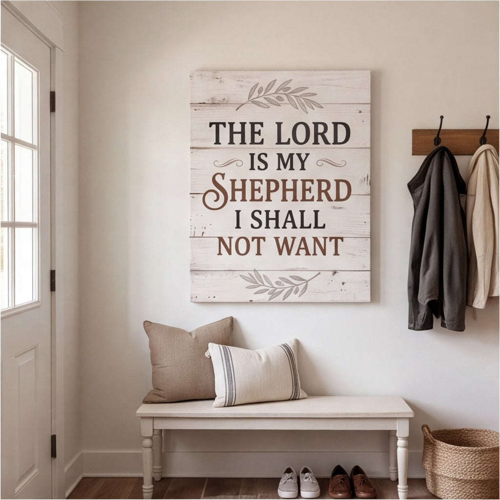 The Lord Is My Shepherd Psalm 23 Christian Wall Art Canvas canvas wall art, lifestyle photo 2