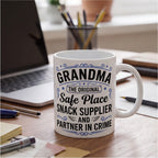Grandma the Original Safe Place Funny Grandma Mug mug, lifestyle photo 2