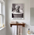 Wash Your Paws Dog Bathroom Wall Art Canvas canvas wall art, lifestyle photo 2