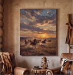 Wild Horses Western Landscape Wall Art Canvas canvas wall art, lifestyle photo 2