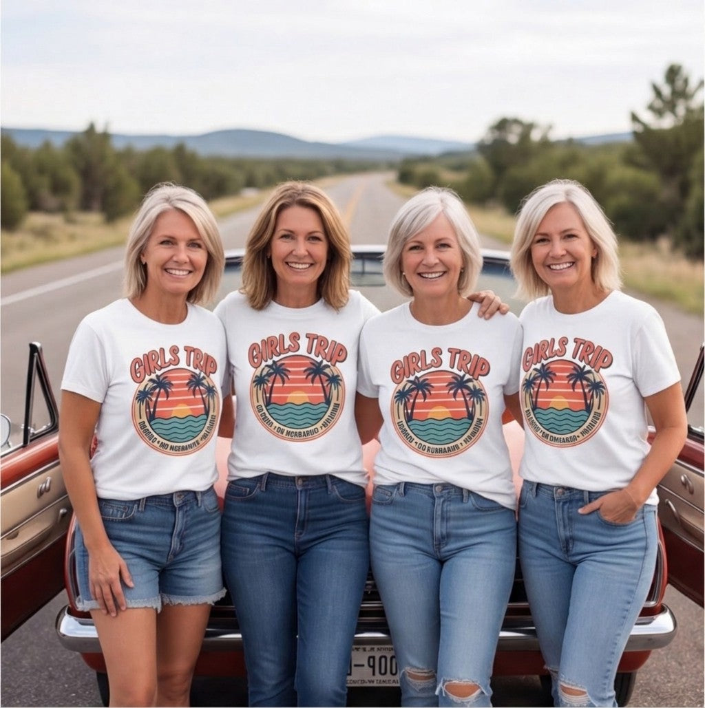 Girls Trip No Kids No Husbands No Plans Beach Shirt T-shirt lifestyle photo in White #color:white;