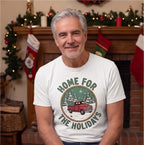 Home for the Holidays Vintage Truck Christmas Shirt, Family Gift T-shirt lifestyle photo in White #color:white;