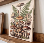 Vintage Mushroom and Fern Botanical Canvas Wall Art canvas wall art, lifestyle photo 3