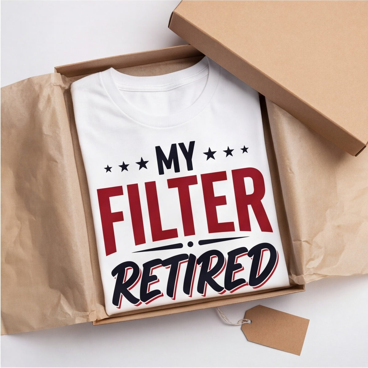 My Filter Retired Years Before I Did Funny Shirt, Retirement Gift T-shirt lifestyle photo in White #color:white;