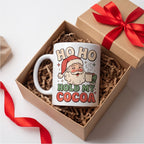 Ho Ho Hold My Cocoa Vintage Santa Christmas Mug mug, lifestyle photo 3