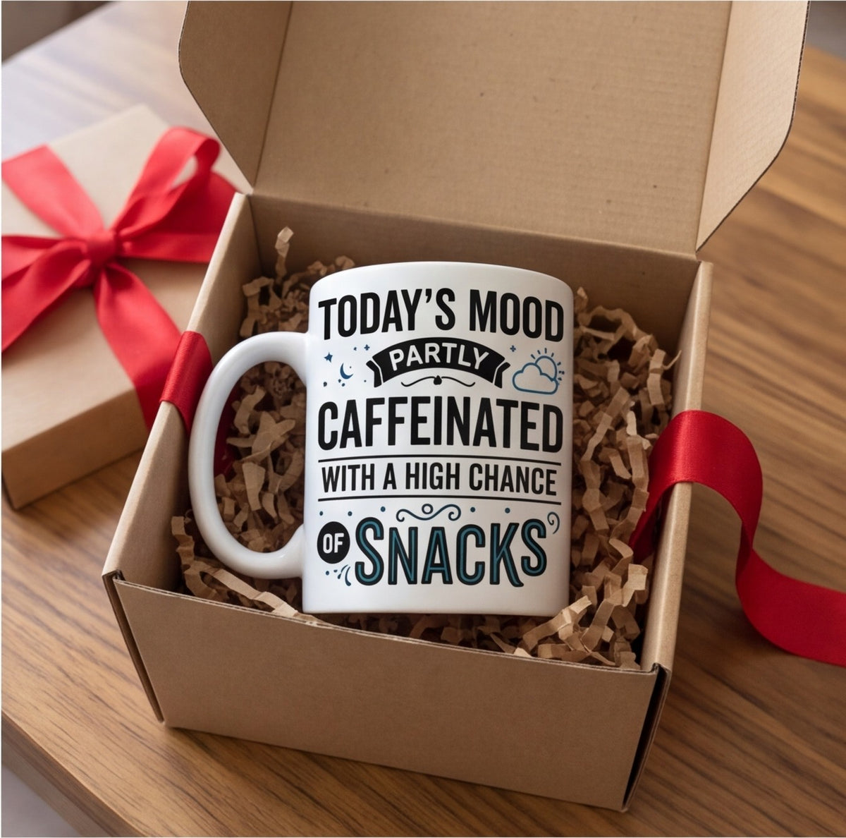 Today's Mood Partly Caffeinated Funny Mug mug, lifestyle photo 3