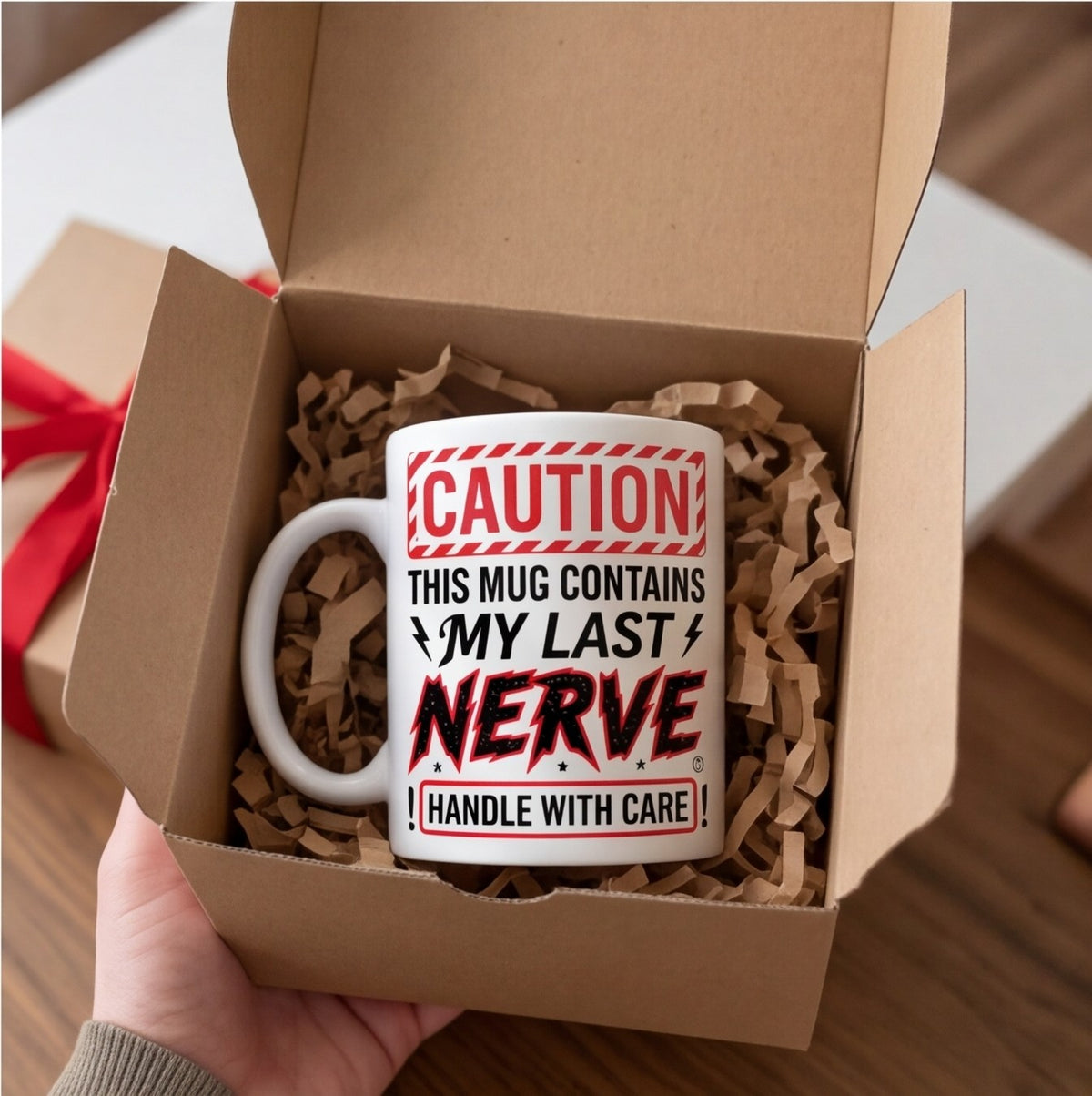 Caution This Mug Contains My Last Nerve Funny Mug mug, lifestyle photo 3