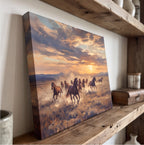 Wild Horses Western Landscape Wall Art Canvas canvas wall art, lifestyle photo 3