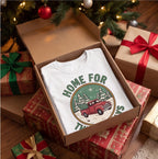 Home for the Holidays Vintage Truck Christmas Shirt, Family Gift T-shirt lifestyle photo in White #color:white;