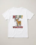 Merry Whatever Grumpy Reindeer Christmas Shirt, Funny Holiday Gift T-shirt in White #color:white;