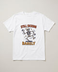 Still Kicking Barely Dancing Skeleton Funny Shirt, Over the Hill Gift T-shirt in White #color:white;