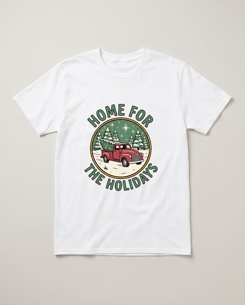 Home for the Holidays Vintage Truck Christmas Shirt, Family Gift T-shirt in White #color:white;