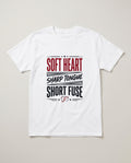 Soft Heart Sharp Tongue Short Fuse Funny Shirt, Gift for Her T-shirt in White #color:white;