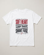 Soft Heart Sharp Tongue Short Fuse Funny Shirt, Gift for Her T-shirt in White #color:white;