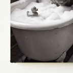 Highland Cow Bubble Bath Bathroom Wall Art Canvas, Farmhouse Decor canvas edge print close-up