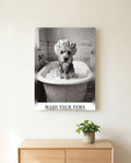 Wash Your Paws Dog Bathroom Wall Art Canvas canvas wall art, front view