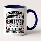 Yes I'm a Daddy's Girl Mug Two Tone Mug in Navy