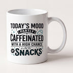 Today's Mood Partly Caffeinated Funny Mug mug, front view