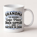 Grandma the Original Safe Place Funny Grandma Mug mug, front view